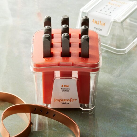 ImpressArt Austin Number Stamps 3 mm Metal Stamping Kit – Jewelry Making Tools - Picture 2 of 6